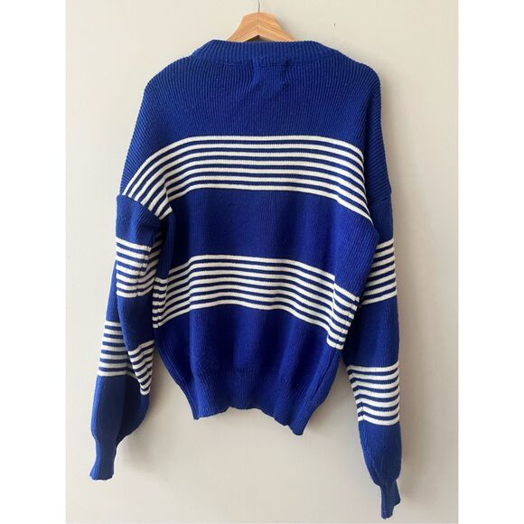 Vintage Blue Stripped Sweater - Picture 3 of 4